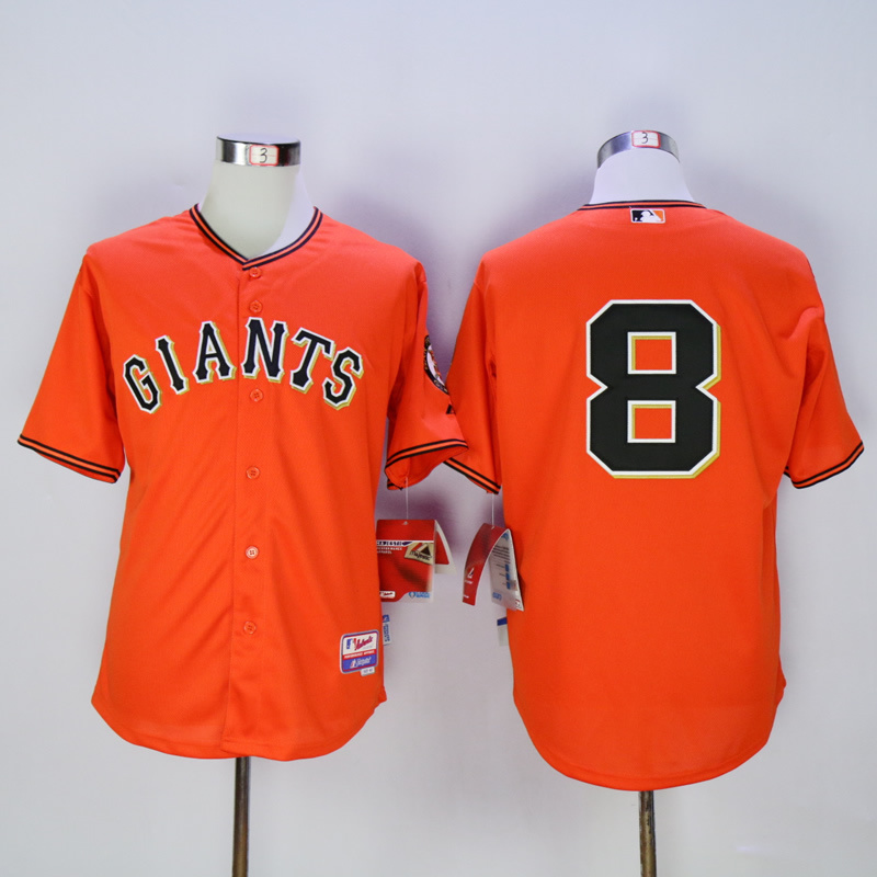 Men San Francisco Giants 8 Pence Orange MLB Jerseys1